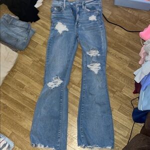 American Eagle Outfitters Flare/ Wide Leg ripped jeans